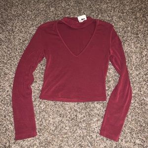 Long Sleeve V Neck Top